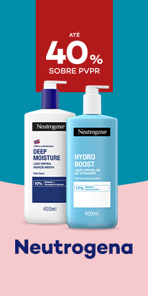 Produtos Neutrogena Deep Moisture e Hydro Boost com até 40% sobre Preço de Venda ao Público Recomendado.